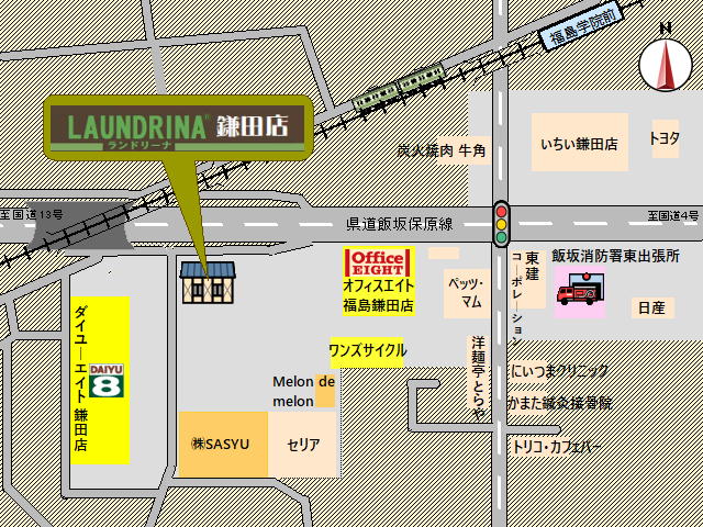 ランドリーナ鎌田店　地図